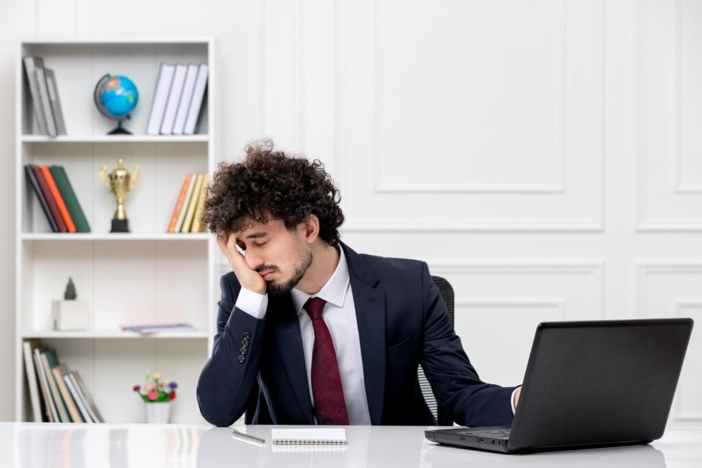 Grieving employee learning about his company's leave laws