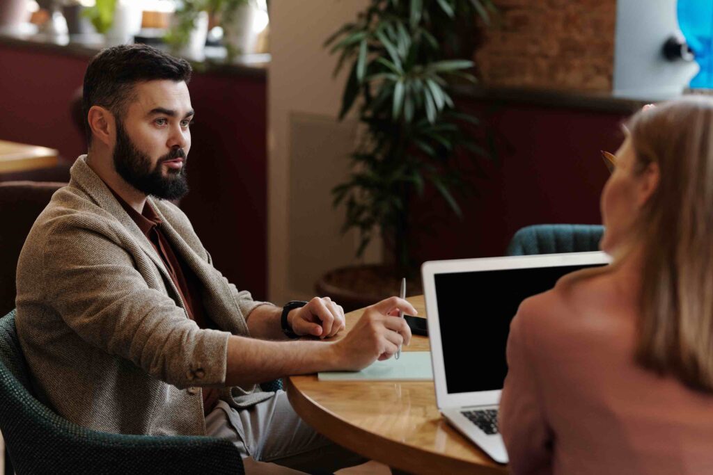 HR assistant during job interview with a human resources manager