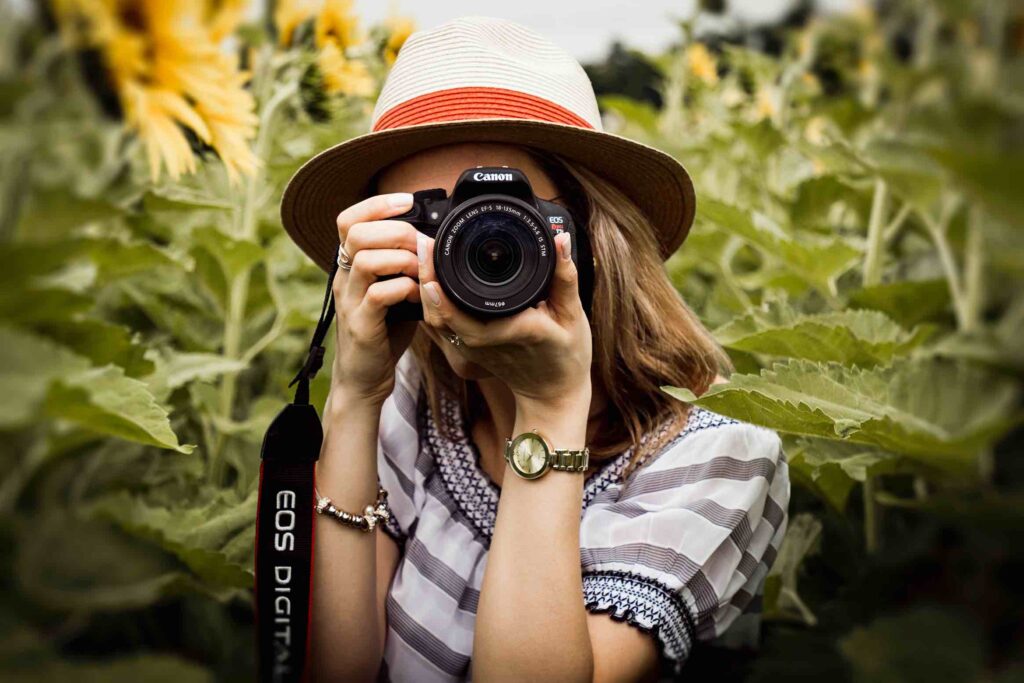 Photographer at work demonstrating her talent