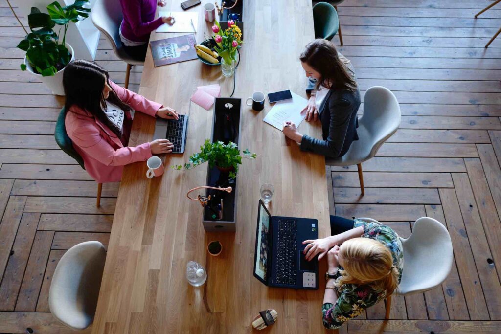 Respectful people working together in an office space