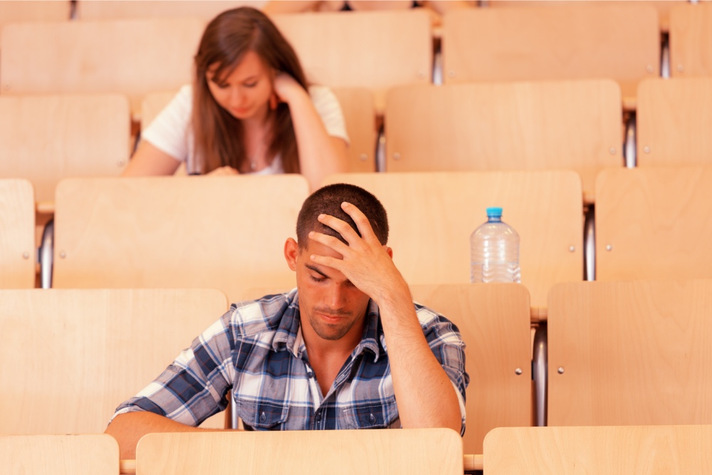 Students taking the PCAT – an exam to enter their pharmacy college education.