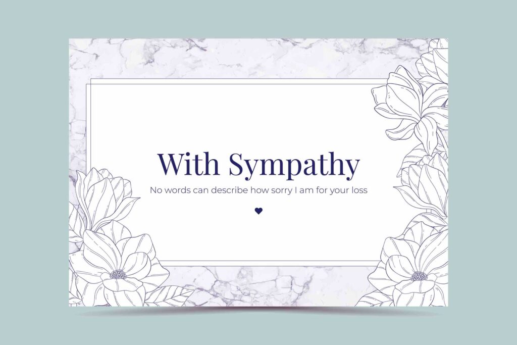 Sympathy message on a card that can be sent to a coworker or their family member