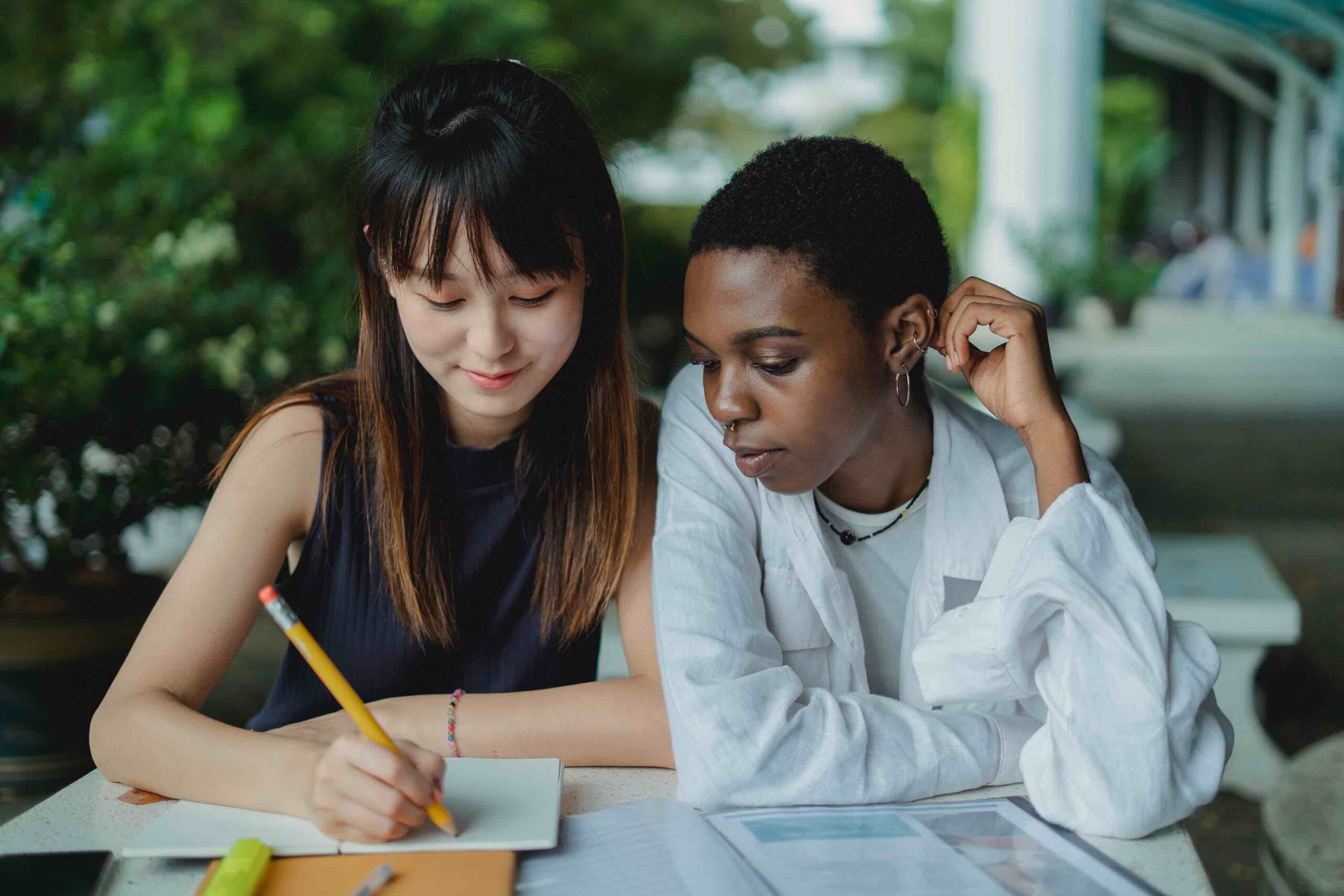 Two trainees who are training to become registered nurses