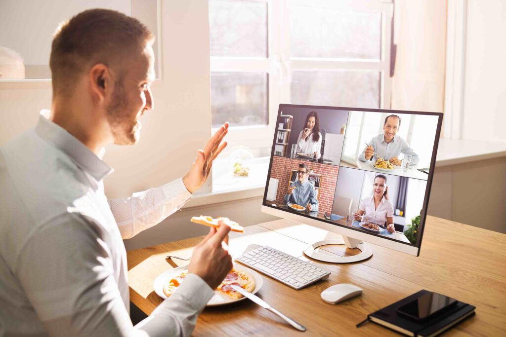 Virtual lunch with colleagues