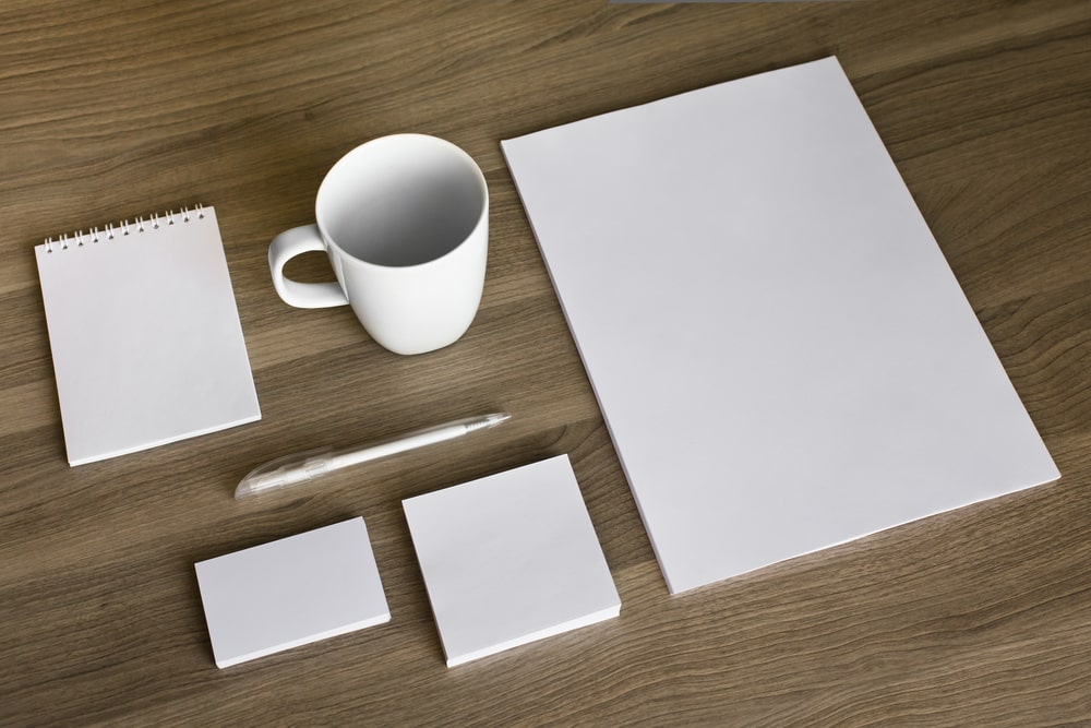 blank paper on table