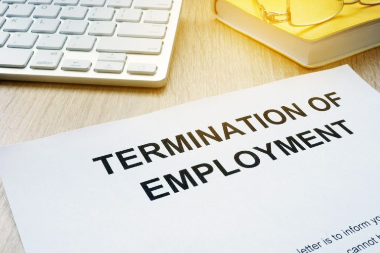 A letter with the title Termination of Employment
