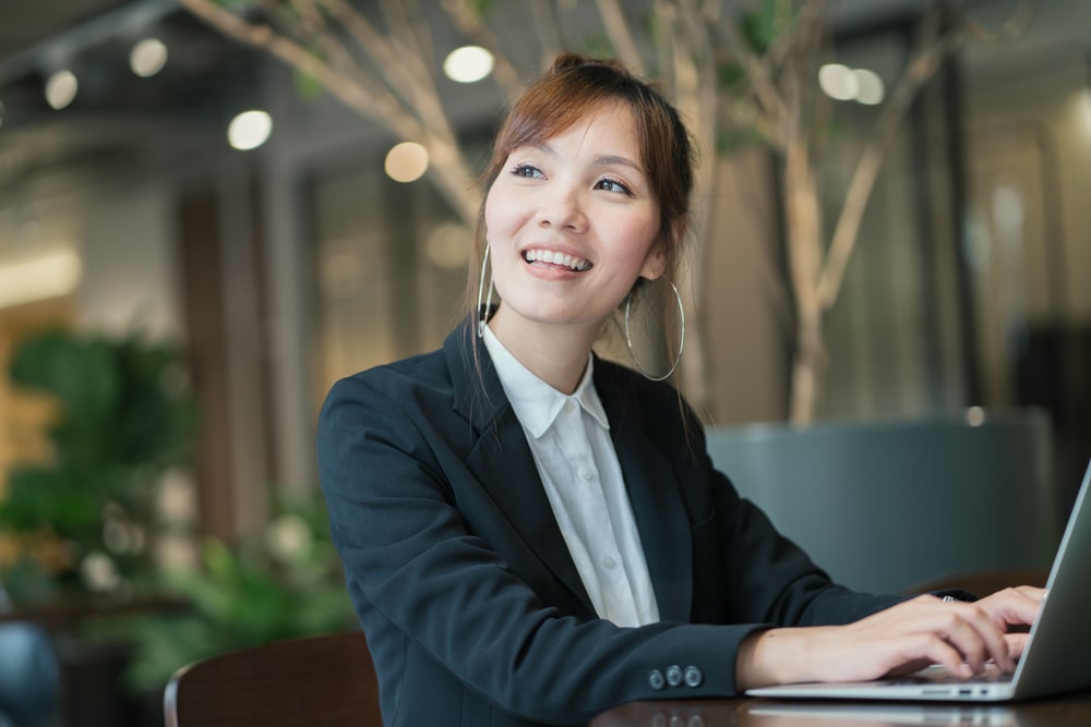 young smiling asian business woman