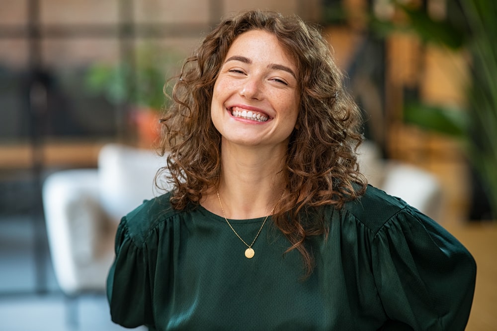 young business woman smiling